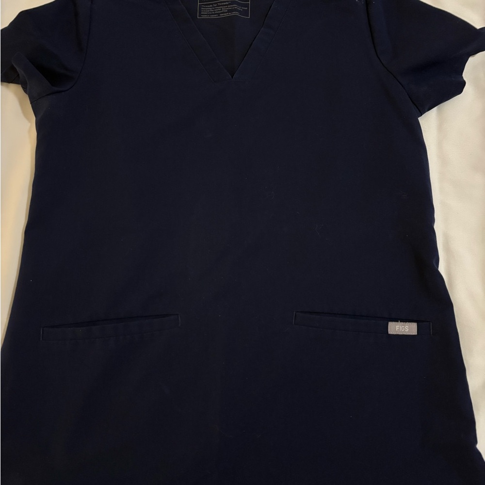 Figs Deep Blue Technical Scrub Top